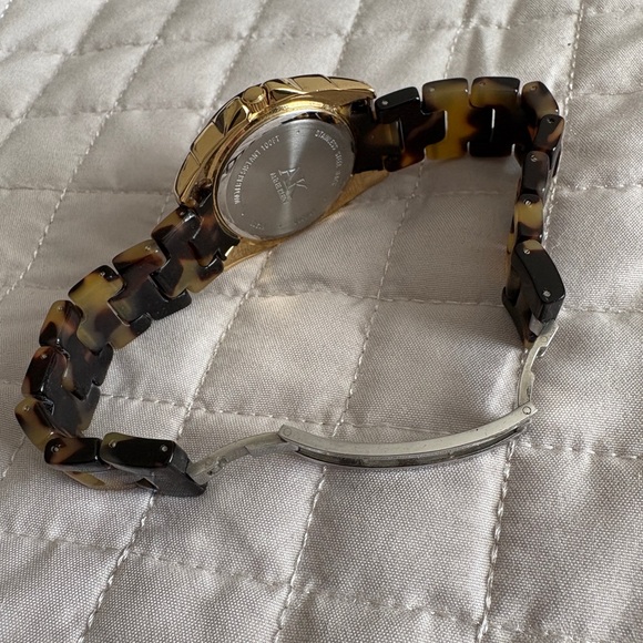 Anne Klein Tortoise Shell Watch with Gold Accents - Picture 2 of 2